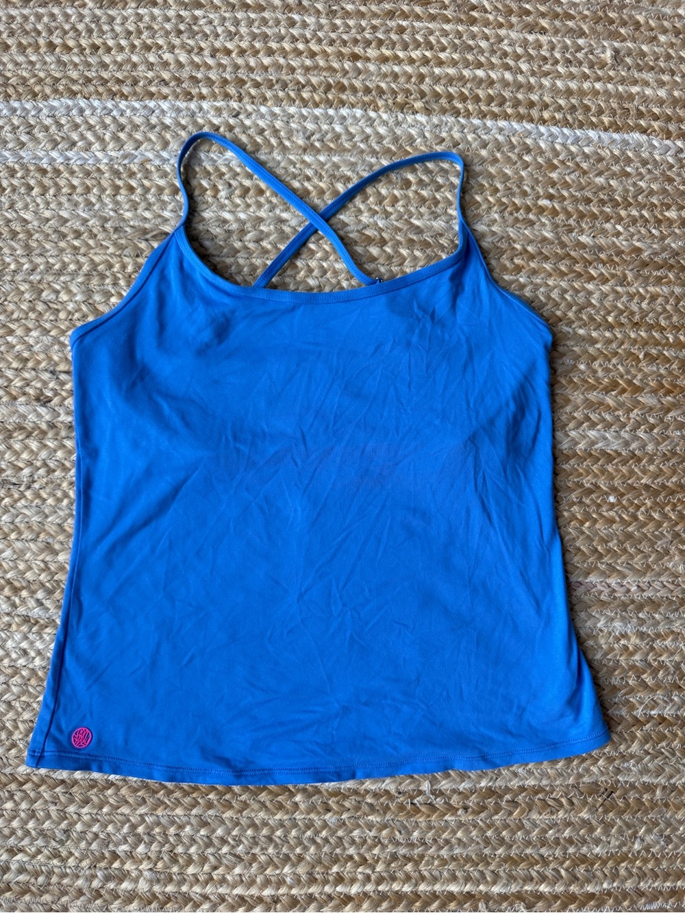 Lilly Pulitzer Bandy Luxletic Tank Top - Bennet Blue Active Yoga Run Pilates Lg